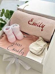 Personalised Baby Gift Box Baby Shower Gift Newborn Gift Set Baby Gift Set In 2021 Personalized Baby Gifts Baby Shower Gift Box Newborn Gift Sets