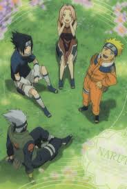 Team 7 Sasuke Uchiha Sakura Haruno Naruto Uzumaki Kakashi Hatake Personagens De Anime Anime Kawaii Olhos De Anime
