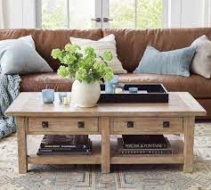You can change where you would like to ship your items in the top right corner of our website. Benchwright 54 Rectangular Coffee Table Pottery Barn