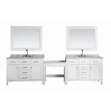 Therefore, many people need ideas to remodel their bathroom or even planning for their very own style. Design Element Two London 48 In W X 22 In D Vanity In White With Marble Vanity Top In Carrara White Mirror And Makeup Table Dec076c Wx2 Mut W The Home Depot
