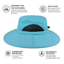 Womens Waterproof Sun Hat Uv Protection Wide Brim Bucket Mesh Boonie Hat Adjustable Fishing Cap Blue Cc189zu87nw Sun Hats Hats Wide Brimmed