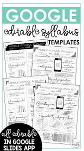 Editable Digital Infographic Google Syllabus Templates Syllabus Template Middle School Syllabus Google Classroom Middle School