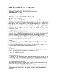 University of stellenbosch business school. Guidelines For Writing The Student Report Name Of The University