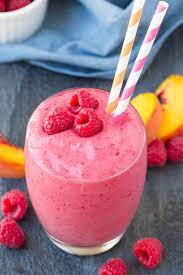This Raspberry Peach Smoothie Shake Is Full Of Fresh Raspberry Flavor With Just A Few Ingredients Th Peach Raspberry Smoothie Peach Smoothies Smoothie Shakes