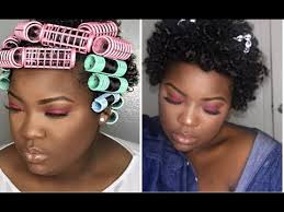 Stacked short hair styles for curly hair. Roller Set On Twa Short Natural Hair Curly Afro Youtube