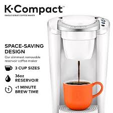 Keurig K Compact Single Serve K Cup Pod Coffee Maker White Walmart Com Pod Coffee Makers Single Serve Coffee Makers Keurig