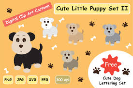 Download Cute Little Puppy Clipart Dog Svg Set 2 Graphic By Jennythip Creative Fabrica PSD Mockup Templates