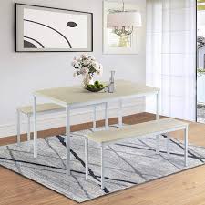 Useful and elegant, coffee tables are more than just a pretty piece of furniture in front of your couch. 3 Piece Dining Table Set Most Stylish Breakfast Nook Table Set W Metal Frame Mdf Board Kitchen Table Set With 2 Benches Contemporary Home Furniture For Small Spaces Beige Walmart Com Walmart Com