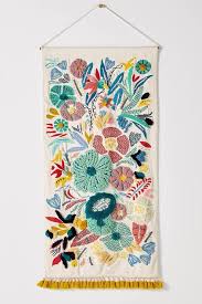 Make your own diy embroidery hoop heart wall hanging for valentine's day. Cleo Embroidered Flowers Fringed Wall Hanging