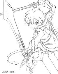 Kirito The Beater Lineart By Tobeyd Clip Art Library