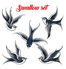 Swallow tattoo are designed for women which give a rich meaning. Swallow Tattoo Vector Images Over 1 500
