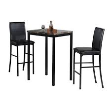 Della 3 Piece Bistro Pub Table Set Pub Table Sets Pub Table Black Pub Table