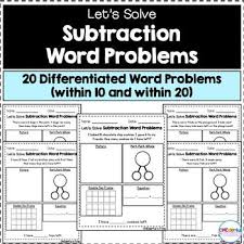 Subtraction Word Problems Within 10 And Within 20 Addition Words Word Problems Addition Word Problems