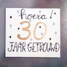 Hoera 30 Jaar Getrouwd Verjaardagskaarten Handbelettering Kaarten