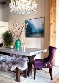 Glamorous Dining Room With Chandelier Dining Room Colors Glamourous Dining Room Purple Dining Room
