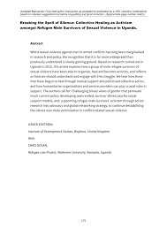 Plus, a guide for easy spells. Pdf Breaking The Spell Of Silence Collective Healing As Activism Amongst Refugee Male Survivors Of Sexual Violence In Uganda