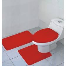 By emma (sunrise specialty staff). Hailey 3 Piece Bathroom Rug Set Bath Mat Contour Rug Toilet Seat Lid Cover Red Walmart Com Walmart Com