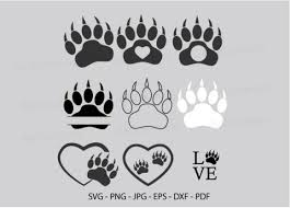 Bear Paw Print Paw Monogram Graphic By Redcreations Creative Fabrica