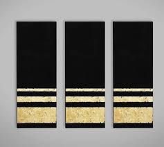 Set Of 3 Black Gold Leaf Abstract Art Panels Etsy Canvas Painting Diy Diy Canvas Art Gold Wall Decor