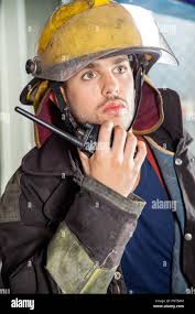 Fireman radio hi-res stock photography and images