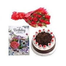 Rainbow particles and colorful words original happy birthday gif. Cake Roses And Birthday Greeting Comboc913