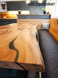 (red elm) amerikanische rüster ist eine holzart met eine schöne maserung. Tisch Aus Ulme Ruster Massivholz Mit Giessharz Epoxidharz Ulme Eckbank Esstisch Holz