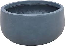 Beautiful hand painted colorful mandala or flowers designs succulent clay pot planters for indoors and outdoors with drainage hole. Amazon Com Kante Rc0051c C60121 Lightweight Concrete Outdoor Round Bowl Planter Charcoal Garden Outdoor