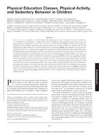 Best sports medicine colleges in 2020. Pdf Physical Education Classes Physical Activity And Sedentary Behavior In Children