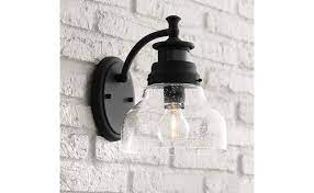 The 60w bulb (not included) casts its light directly down onto your front door, or beside your back sliding door. Nobel Modern Outdoor Wall Light Fixture Black 10 Open Bottom Clear Seedy Glass Motion Security Dusk To Dawn Sensor For Exterior House Porch John Timberland Amazon Com