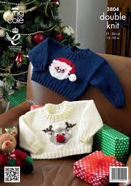 Christmas jumper knitted pattern with deers. Sweaters King Cole Jumper Knitting Pattern Baby Boy Knitting Patterns Jumper Patterns