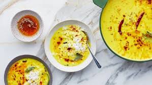 Black Bean And Sweet Potato Soup Bon Appétit Kadhi Turmeric Yogurt Soup Recipe In 2020 Recipes Yogurt Soup Recipe Soup Recipes