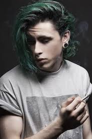 Pin By Greenerest On Men Green Hair Men Men Hair Color Mens Hair Colour