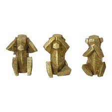 Monkey candleholders come in all sizes and shapes and for different kind of candles and make a great home decor item. Stratton Home Decor Wise Monkey Sculpture Table Decor 3 Piece Set