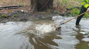Draining a flooded street storming. Draining Flooded Street With Major Amount Of Water Current Youtube