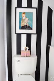 Black And White Striped Removable Wallpaper Ever Wanted To Go For A Bold Striped Wall But Were Afraid Of The Commitment Wit Striped Wallpaper Bathroom Stripe Removable Wallpaper White Bathroom Interior