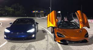 Mclaren 720s Finally Gets To Have Its Tesla Model S P100d Battle Dream Cars Sports Car Tesla Model S