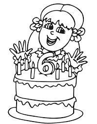 Plants vs zombies coloring pages. Birthday Coloring Page A Six Year Old With Her Cake Birthday Coloring Pages 6th Birthday Girls Coloring Pages For Girls