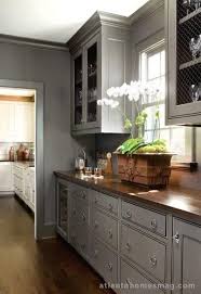 Grey Cabinets Wood Countertops Kitchen Remodel Grey Kitchen Cabinets Home Kitchens