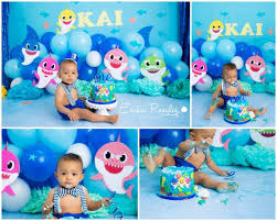 Baby Shark 1st Birthday Smash Cake Baby Shark Cake Smash Baby Photographer The Bronx Studio Erika Rosales New Yor Baby Boy 1st Birthday Party Shark Theme Birthday Shark Themed Birthday Party