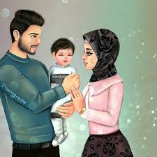 Pin By Ghufran Al On Girly M Cute Muslim Couples Family Cartoon Girly M