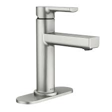 Moen bathroom sink faucet lowes. Moen Rinza Spot Resist Faucet 1 Handle Single Hole Watersense Bathroom Sink Faucet With Drain And Deck Plate In The Bathroom Sink Faucets Department At Lowes Com