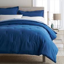Deep ocean blue bedskirt twin bed skirt new dust ruffle by the company store 14. The Company Store Denim Solid Cotton Twin Comforter In Denim Chambray C2f7 T Dencham The Home Depot