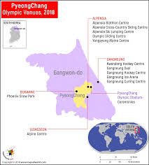 Venue Map Of 2018 Winter Olympics Pyeongchang South Korea
