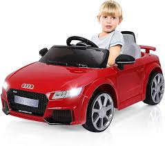 COSTWAY 12V Audi Kinderauto mit 2,4G-Fernbedienung, 3 Gang Elektroauto  2,5-5km/h mit MP3, Hupe, Musik und LED-Leuchten, Kinderfahrzeug für Kinder  von 3-8 Jahren (Rot): Amazon.de: Spielzeug