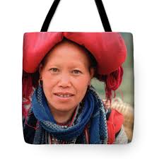 Traditional Fashion of a Red Dzao Woman Beach Towel by Silva Wischeropp