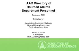 AAR Directory of Railroad Claims Department Personnel
