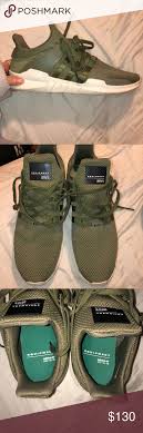 Olive Green Adidas Eqt With Suede Olive Green Adidas Shoes Sneakers Adidas Adidas Eqt
