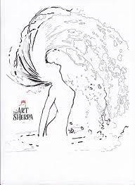 Liquid Gold Girl Traceable The Art Sherpa Tracing Art Diy Art Painting