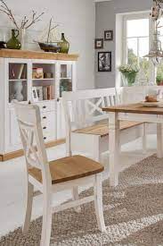 Vor allem in der farbe weiß wirken tische mit hochglänzender oberfläche unsere esszimmerprogramme spiegeln ebenso wie die tische und stühle aus unserem sortiment die aktuellen wohntrends wider. Esszimmer Sitzgruppe Voluntary In Weiss Kuche Landhausstil Schlafzimmer Landhausstil Einrichtung Skandinavischer Stil