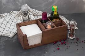 Kitchen Napkin Holder With Salt And Pepper Restaurant Table Etsy In 2020 Napkin Holder Personalized Napkins Wood Napkin Holder